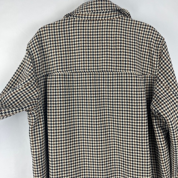 H&M Houndstooth Shacket Deep Navy/Cream/Tan Size L - Picture 5 of 13